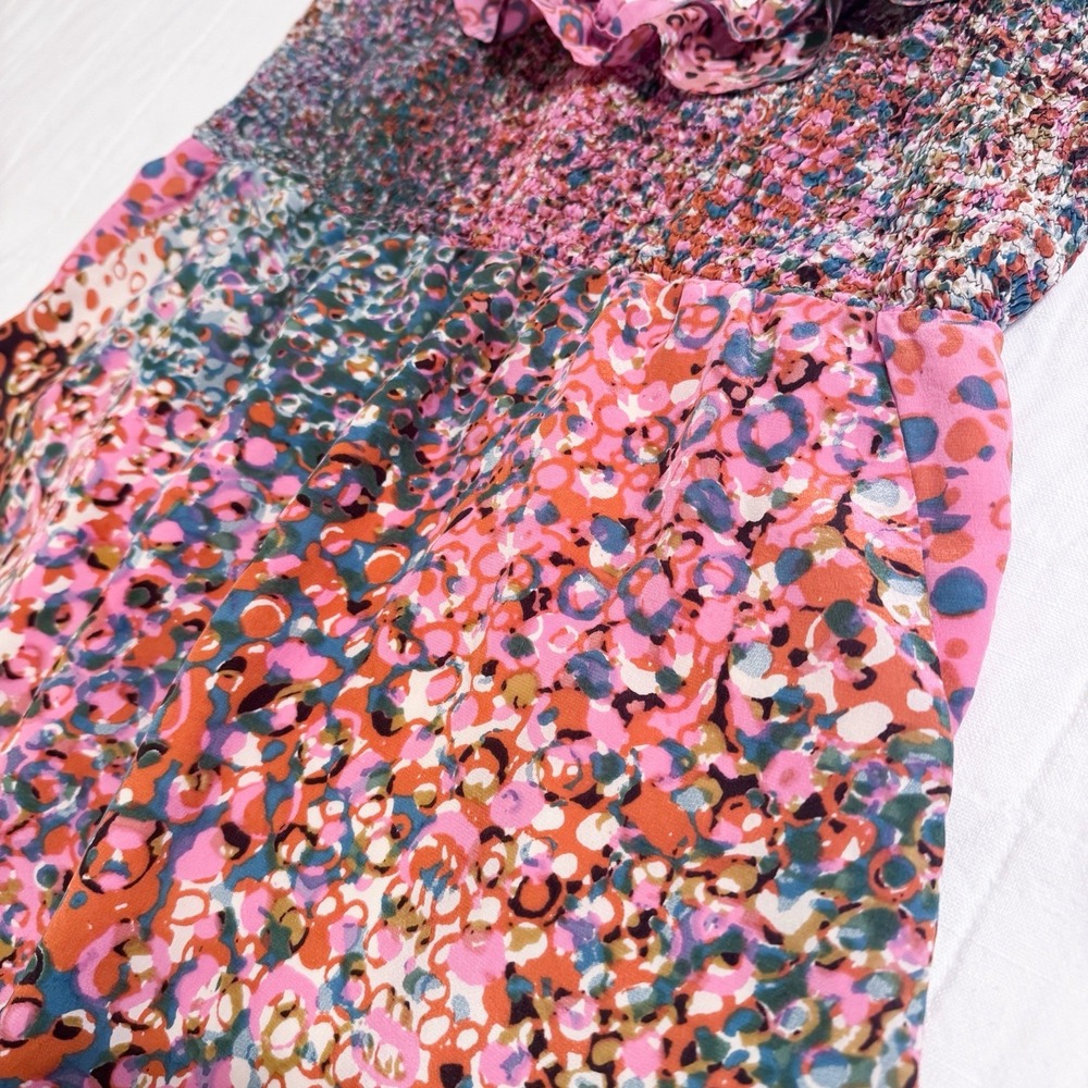 Anthropologie Maeve Dress Size SMALL Confetti Whirl Silk Dress Colorful - Picture 11 of 13